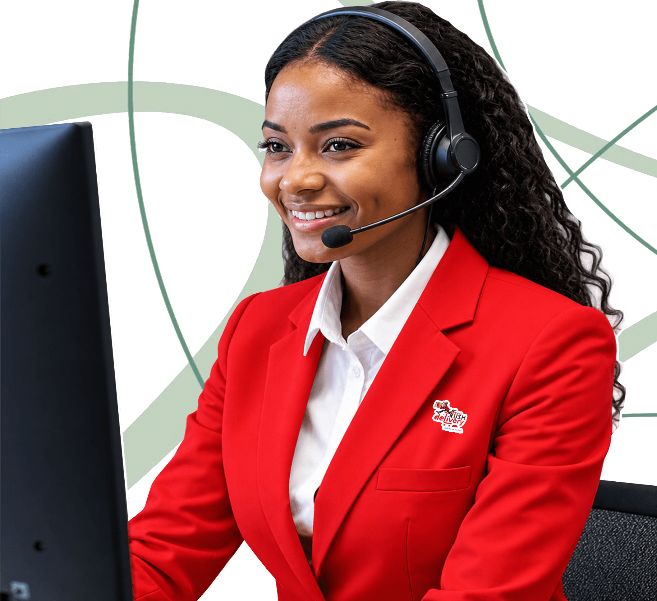 BagyesRUSH customer support agent wearing a headset